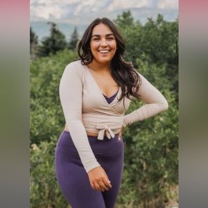 LIKE NEW! Senita ballet wrap top in color latte